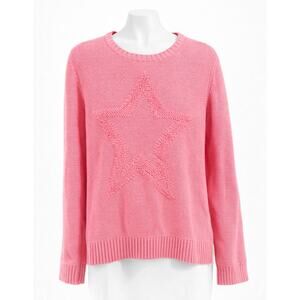 Lisa Todd Stellar Star Sweater Womens Size XL Cotton Candy NWT